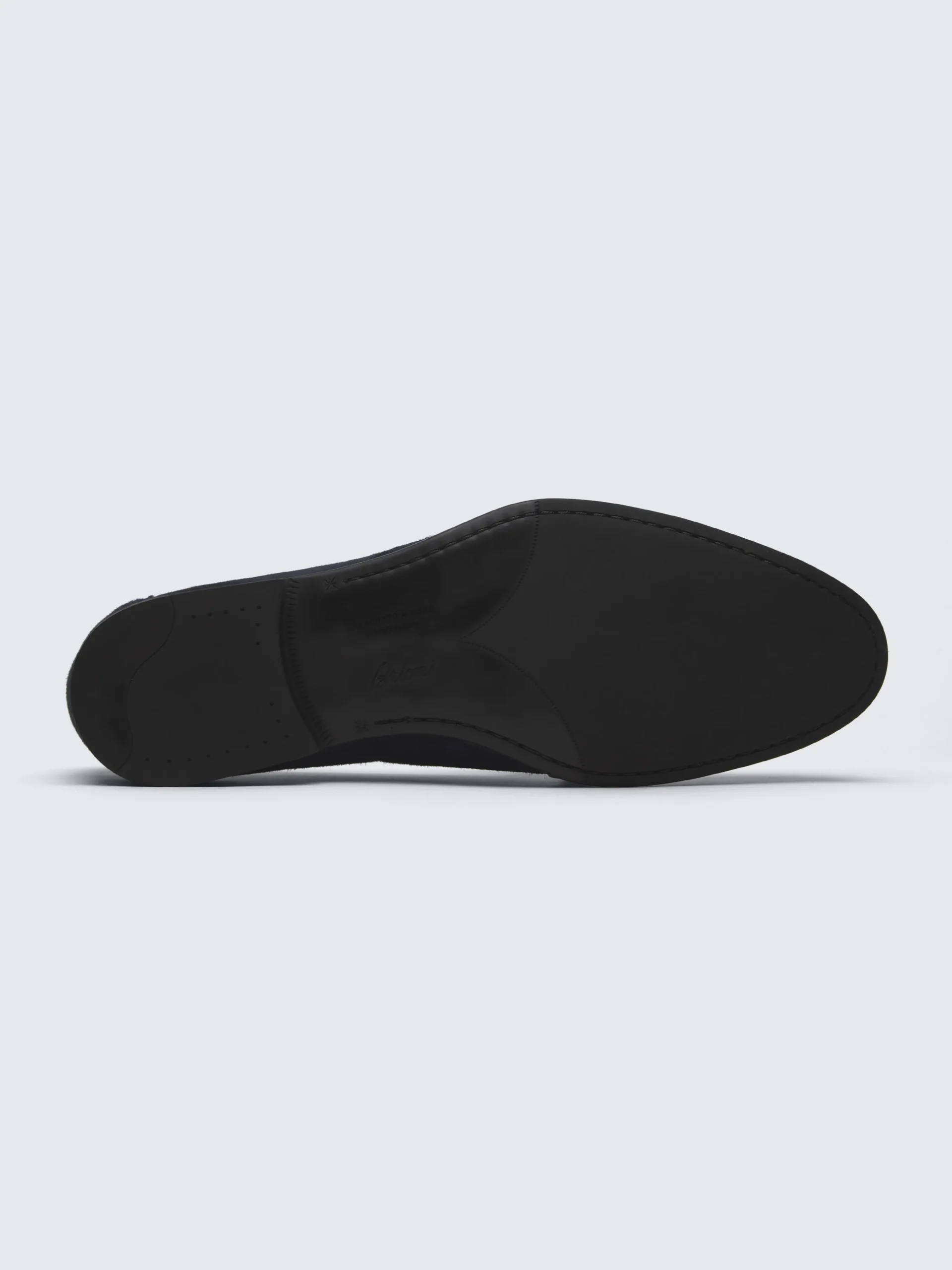 Midnight blue suede Appia penny loafers