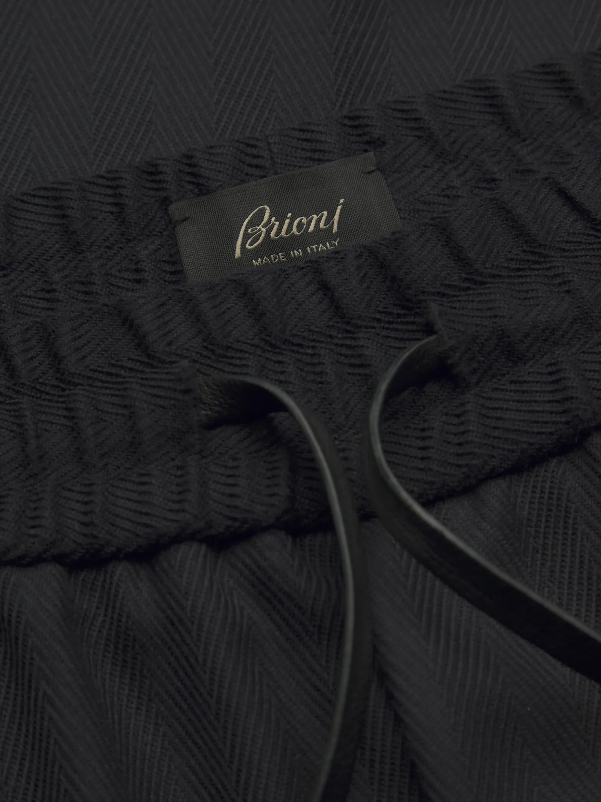 Midnight blue Super 180's herringbone wool Torino trousers
