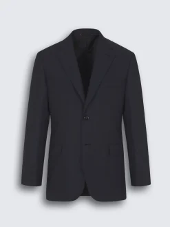 Navy and royal blue hopsak wool, cashmere and silk Ravello jacket