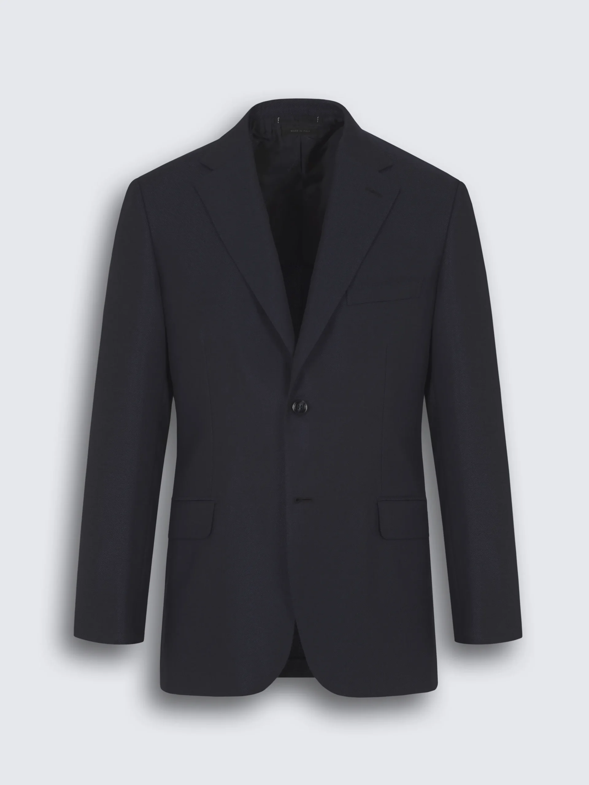 Navy and royal blue hopsak wool, cashmere and silk Ravello jacket