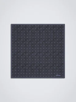Navy and sky blue silk pocket square