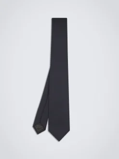 Navy blue cashmere blend tie