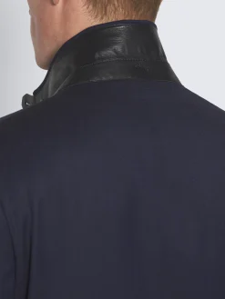 Navy blue cavalry wool twill Travel jacket