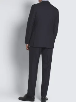 Navy blue checked Escorial wool Brunico suit