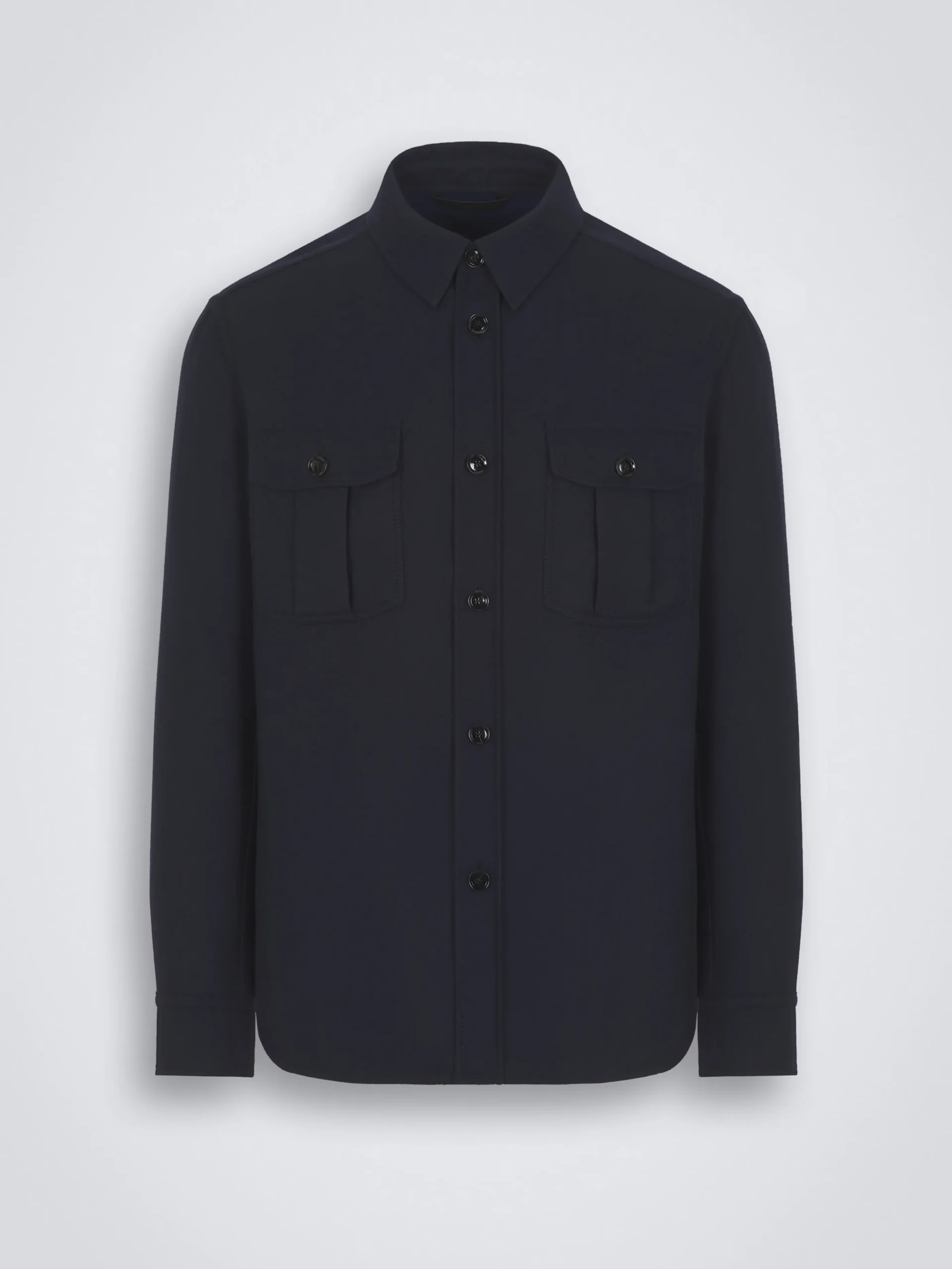Navy blue double-splittable wool Vagabond overshirt