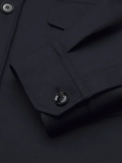 Navy blue double-splittable wool Vagabond overshirt