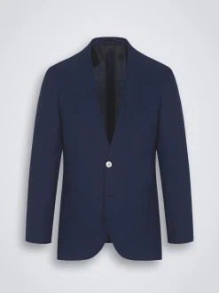Navy blue linen, wool and silk Jardigan