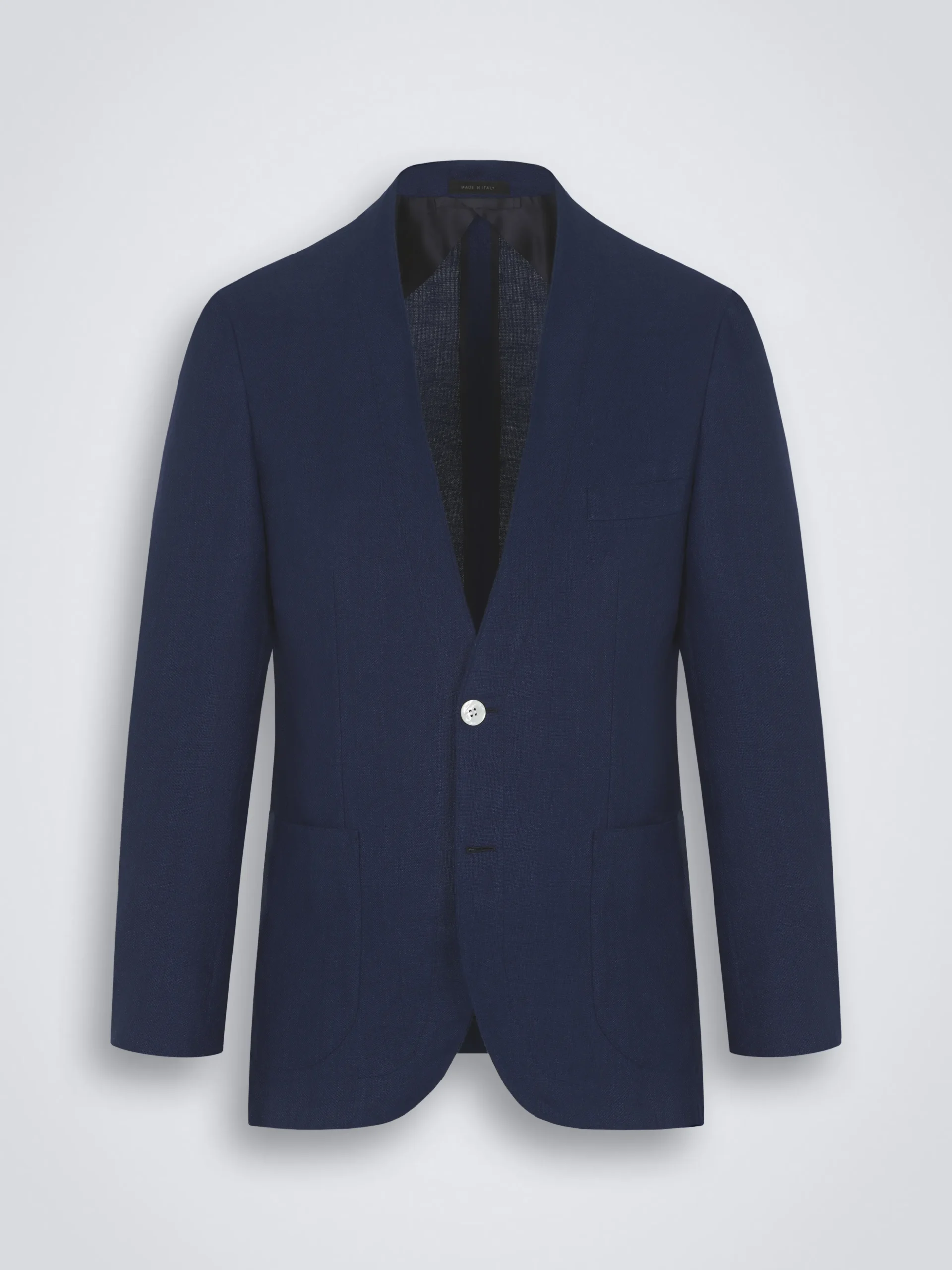 Navy blue linen, wool and silk Jardigan