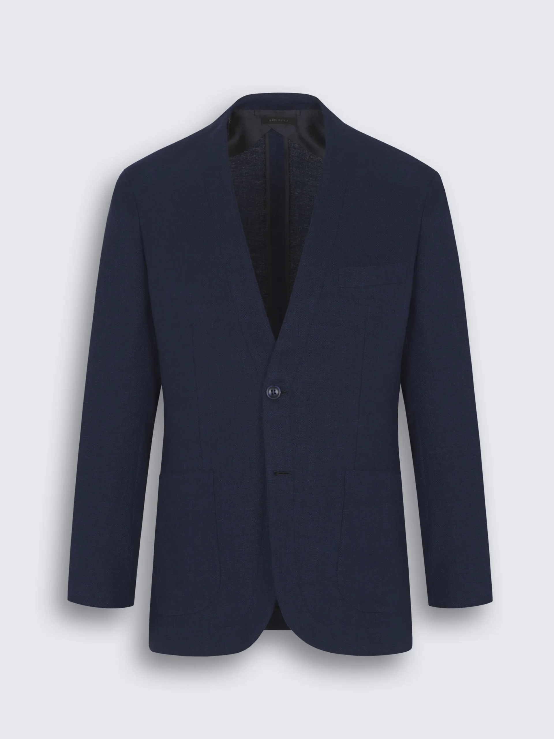 Navy blue linen, wool and silk Jardigan