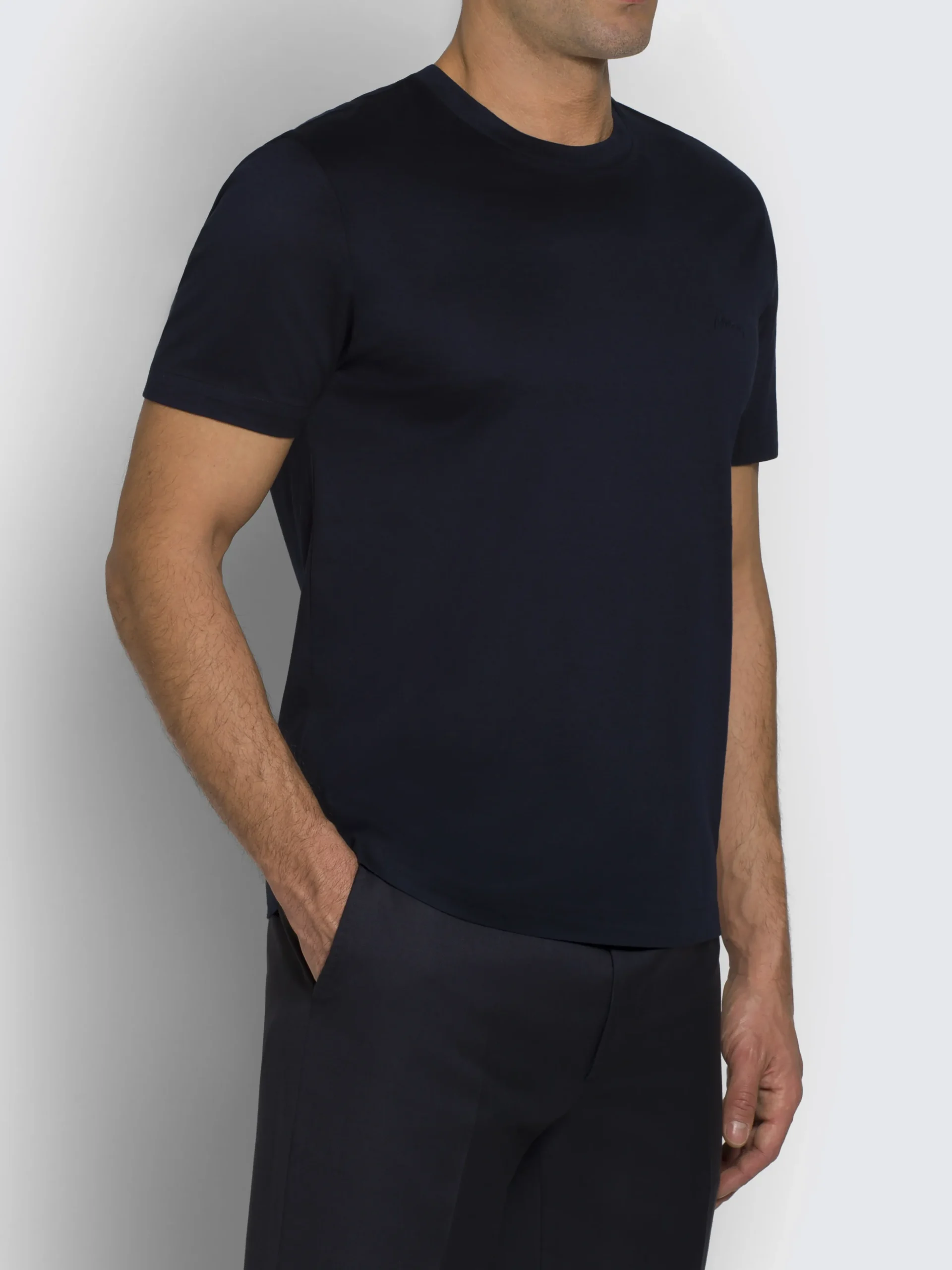Navy blue linen, wool and silk Jardigan