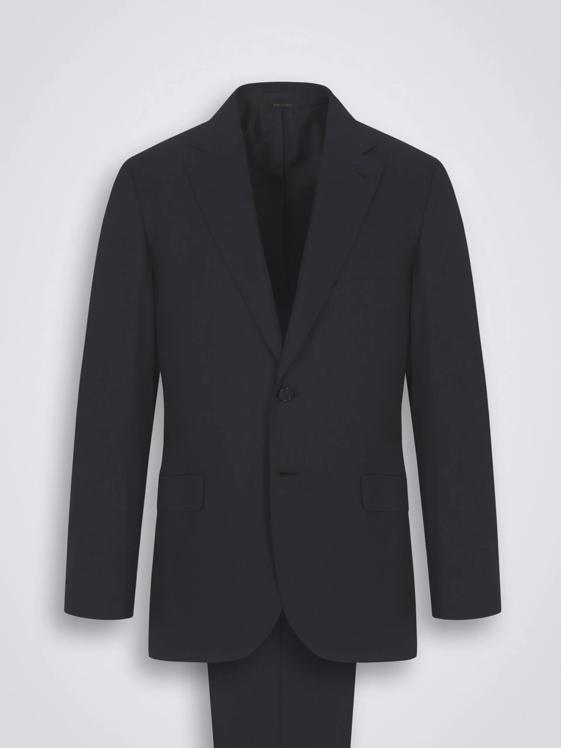 Navy blue pinstriped Super 210's wool Brunico suit