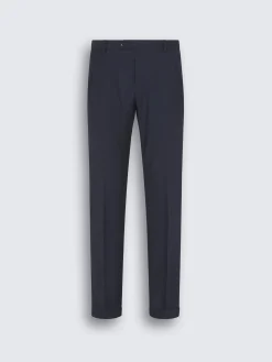 Navy blue Super 150's wool sharskin Journey trousers