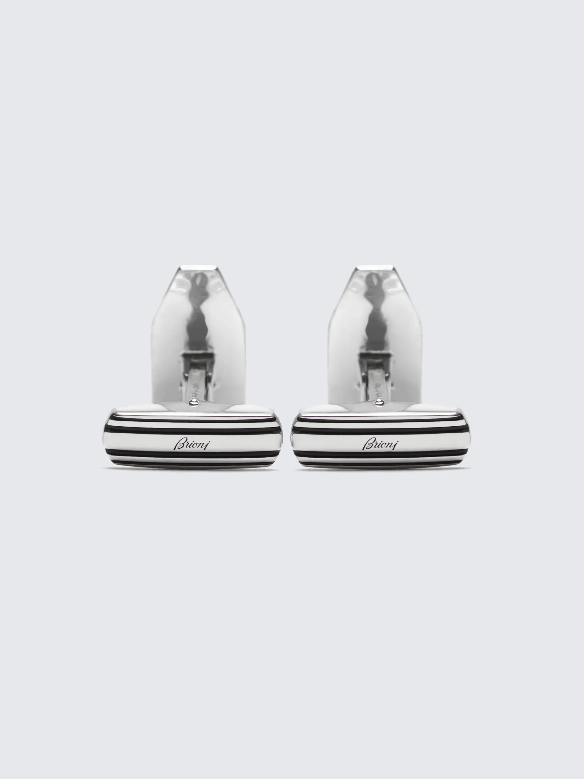 Octagon folded cufflinks in hammered silver