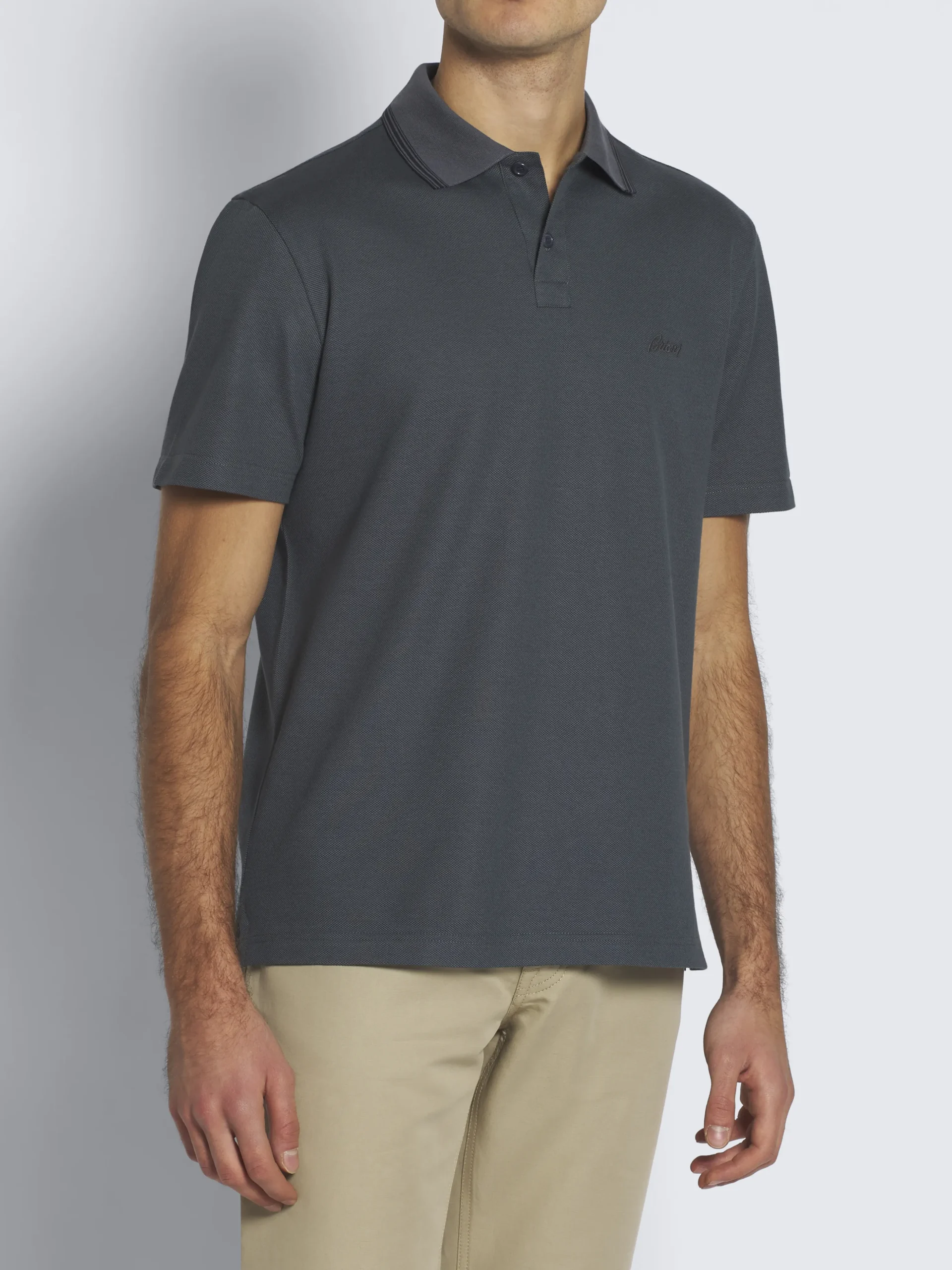 Petroleum blue organic cotton piqué polo