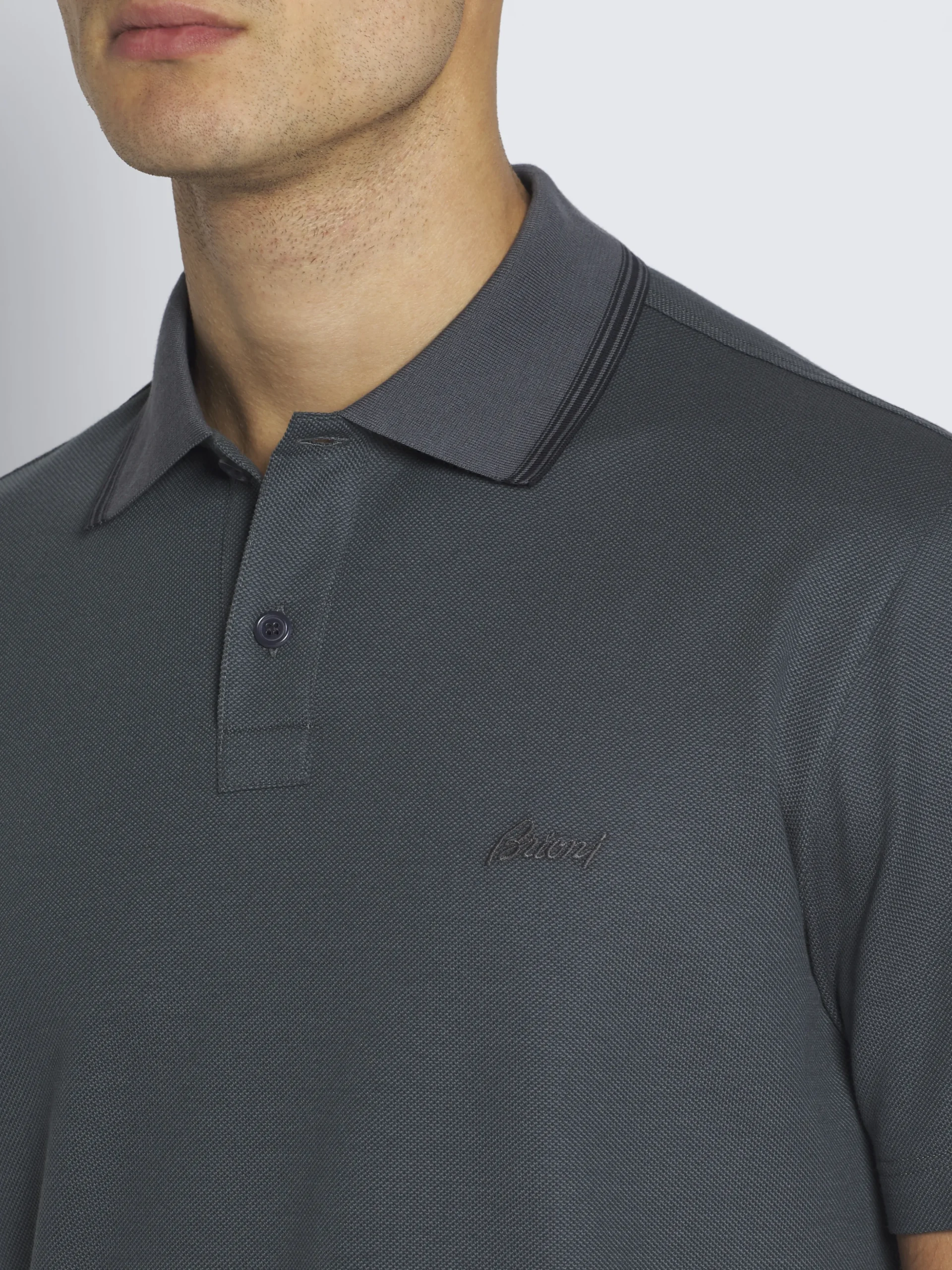 Petroleum blue organic cotton piqué polo