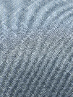 Petroleum blue sharkskin silk, cashmere and linen twill tie