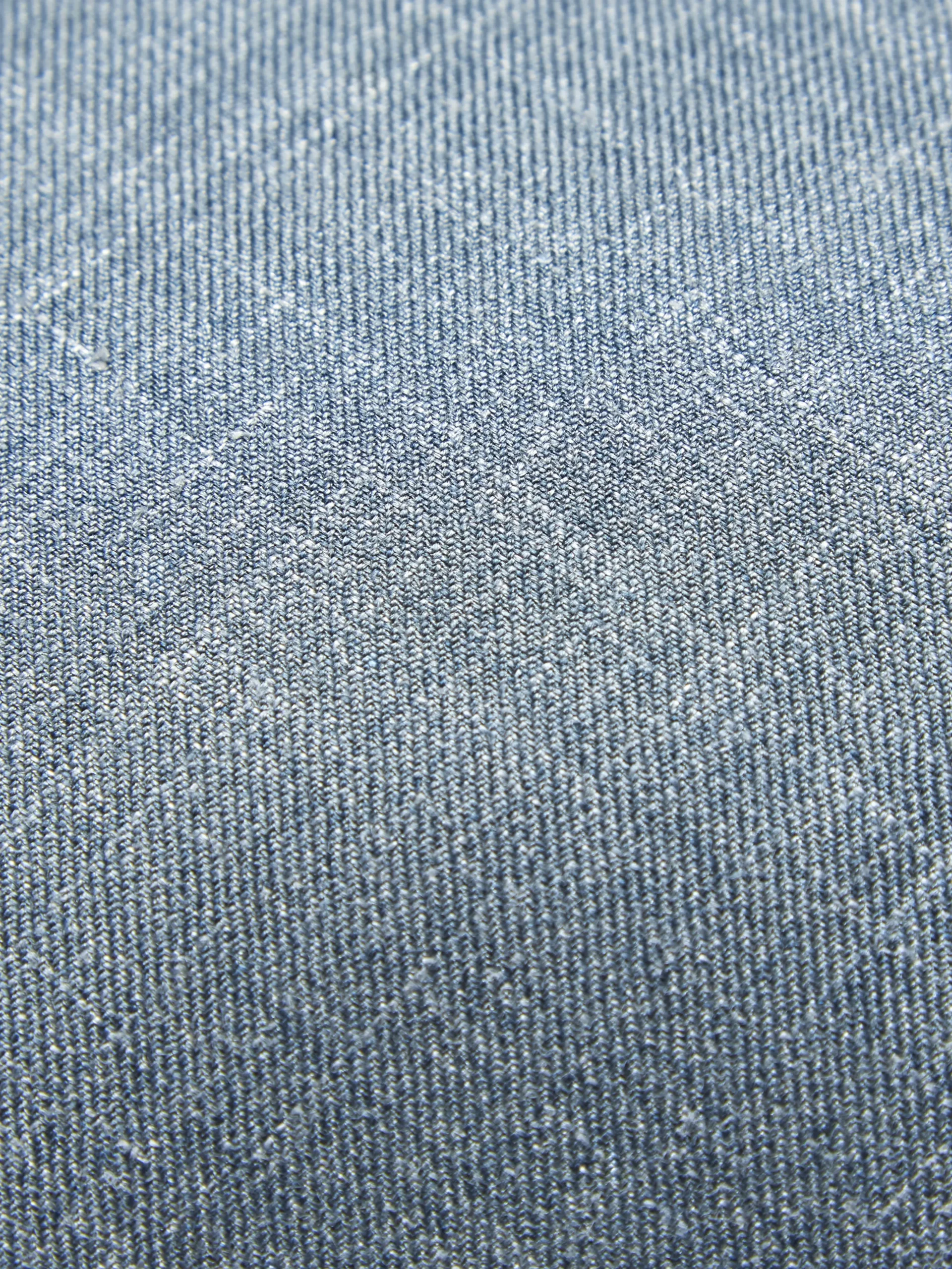 Petroleum blue sharkskin silk, cashmere and linen twill tie