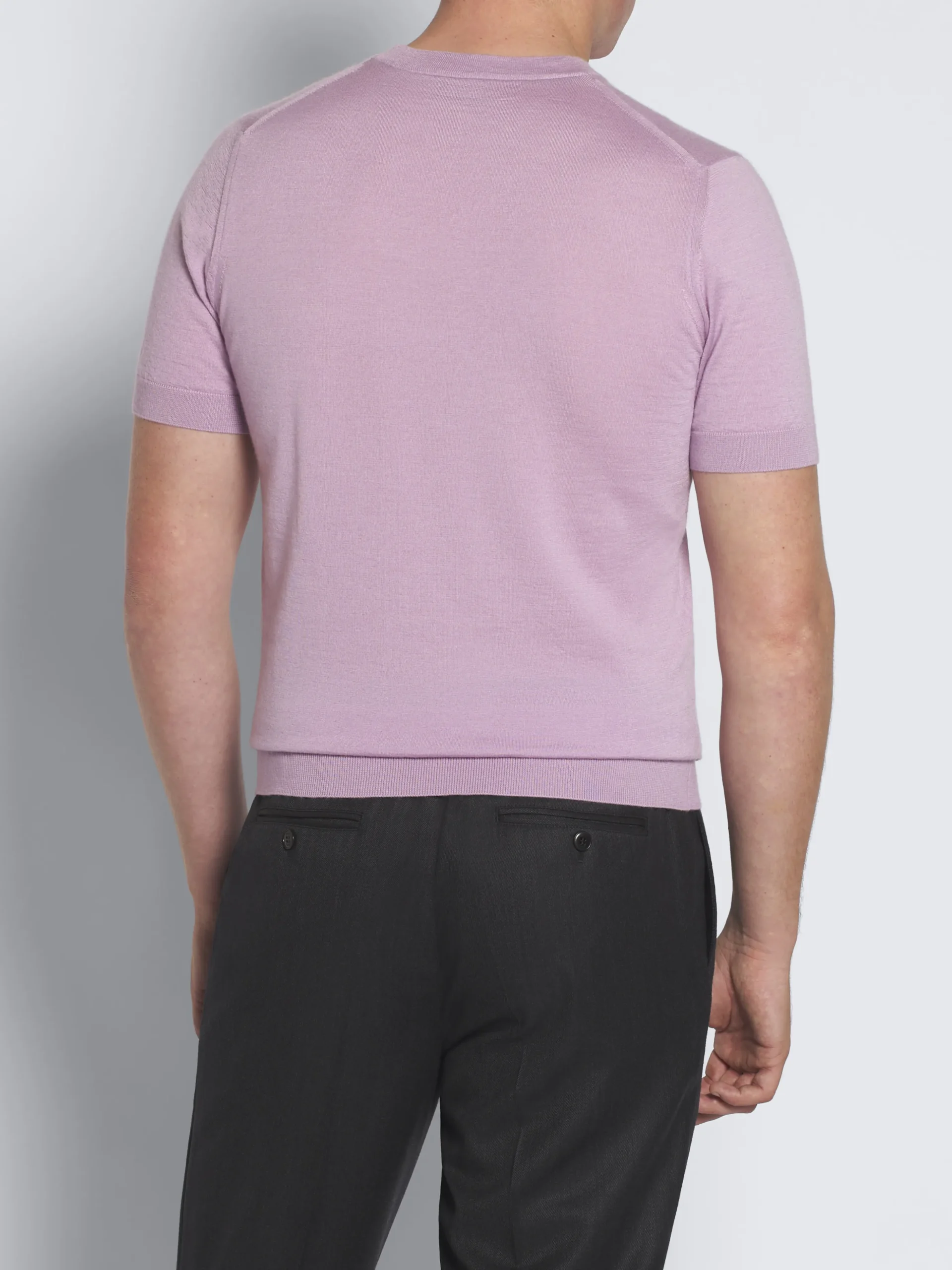 Pink cashmere and silk T-shirt