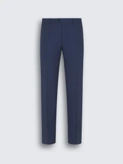 Royal blue cashmere, silk and linen Tigullio trousers
