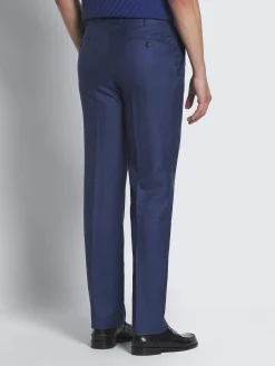 Royal blue cashmere, silk and linen Tigullio trousers