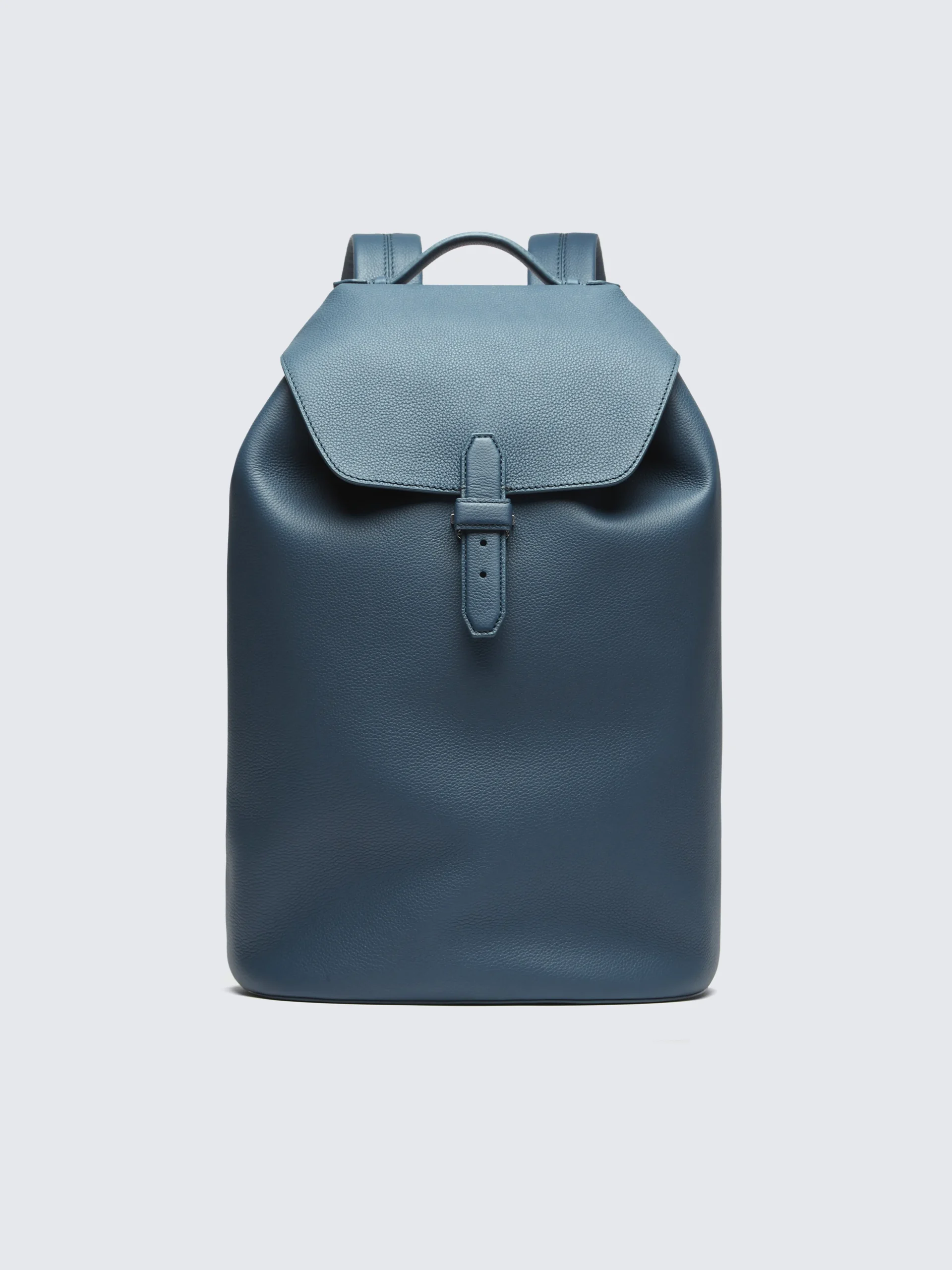 Sapphire blue grained leather backpack