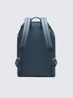 Sapphire blue grained leather backpack