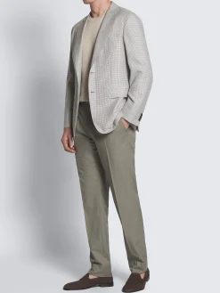 Sky blue cotton and cashmere Capri collar shirt