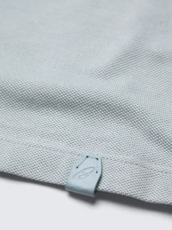 Sky blue cotton piqué polo