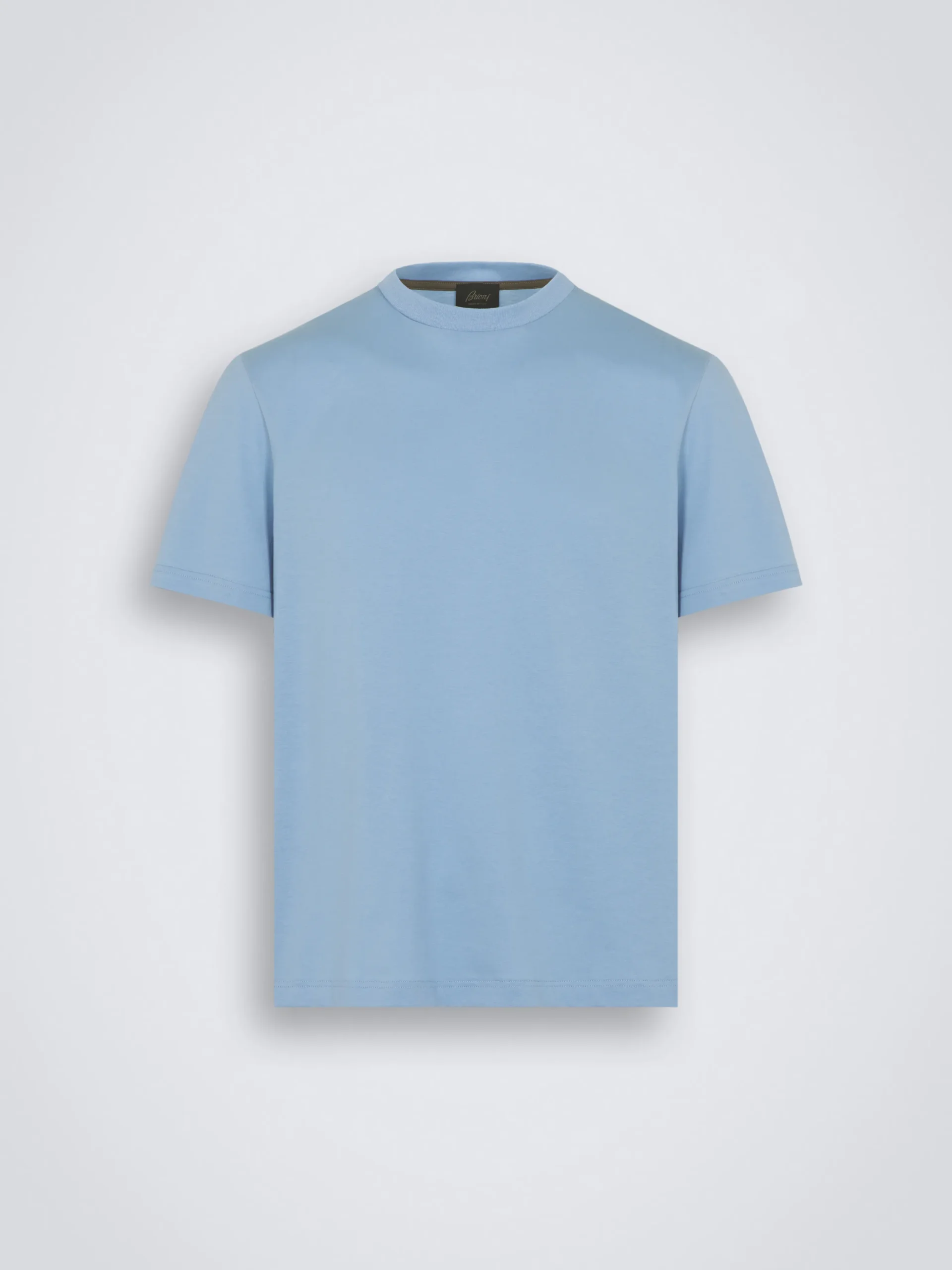 Sky blue organic gassed organic cotton T-shirt