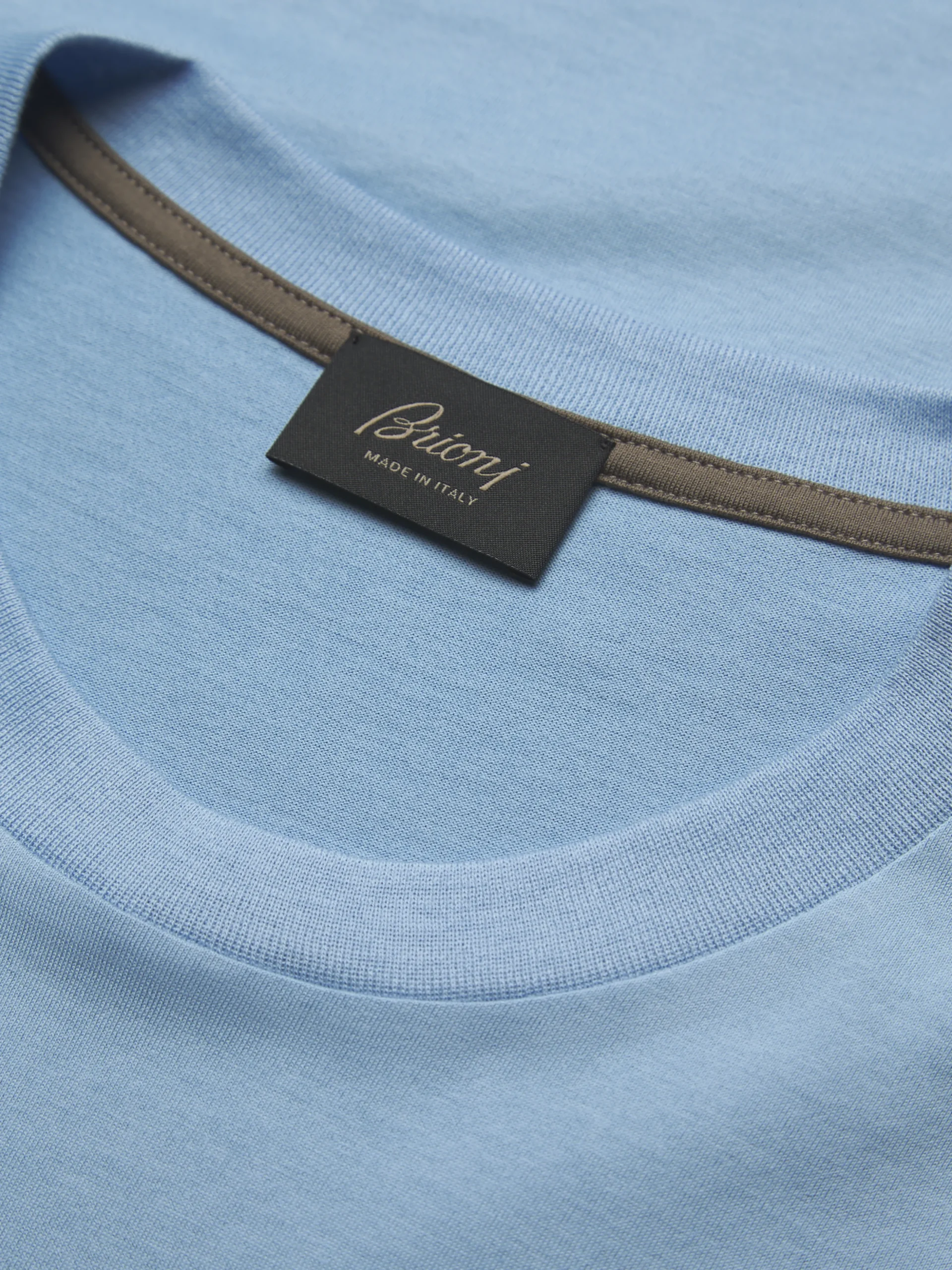 Sky blue organic gassed organic cotton T-shirt