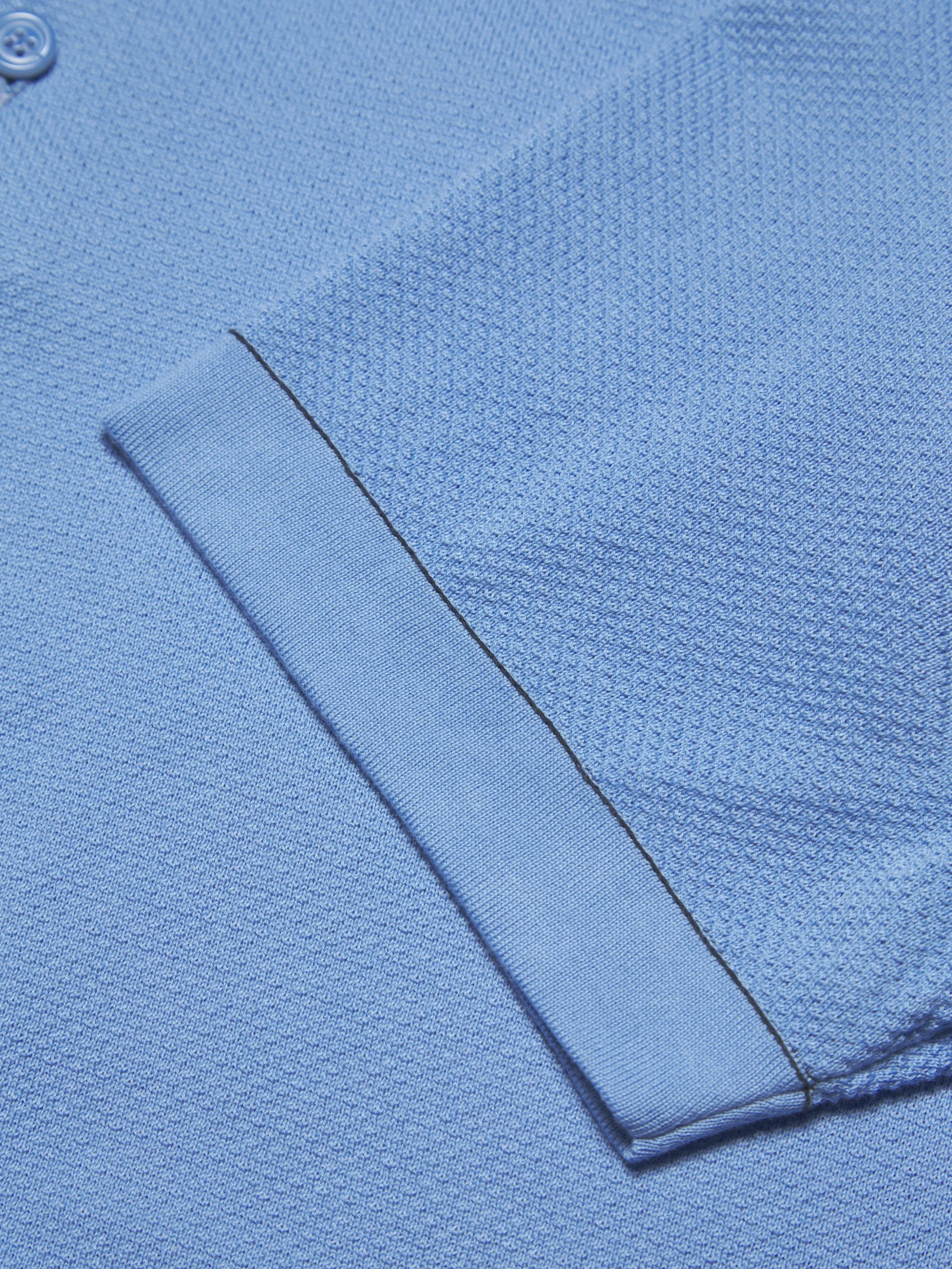 Sky blue Sea Island cotton piqué polo