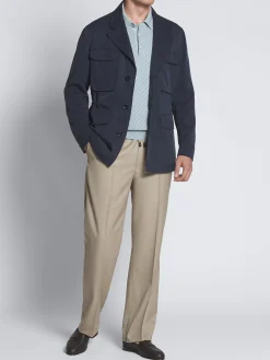 Sky blue Sea Island cotton piqué polo