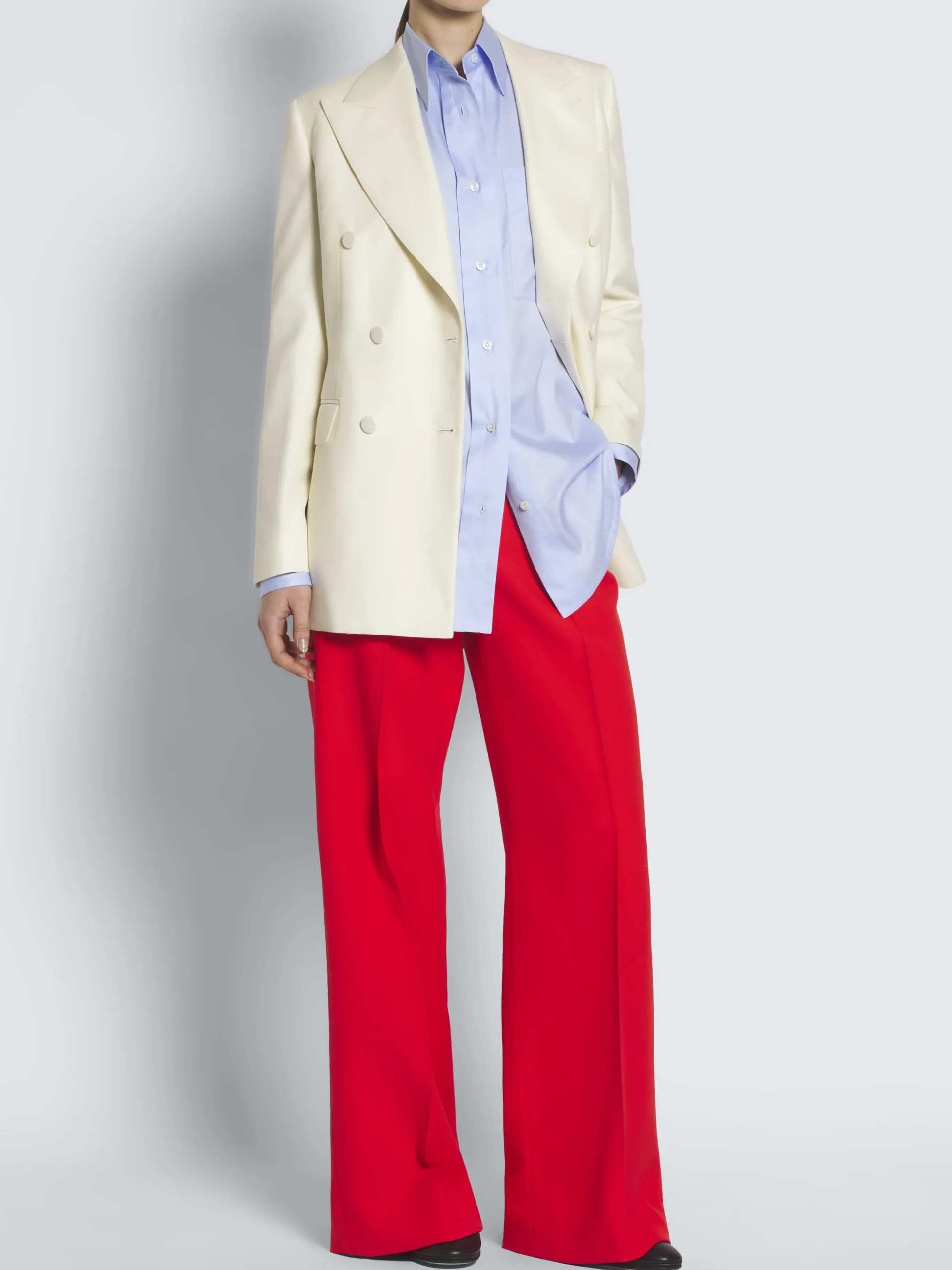 Sky blue Sea Island cotton twill shirt