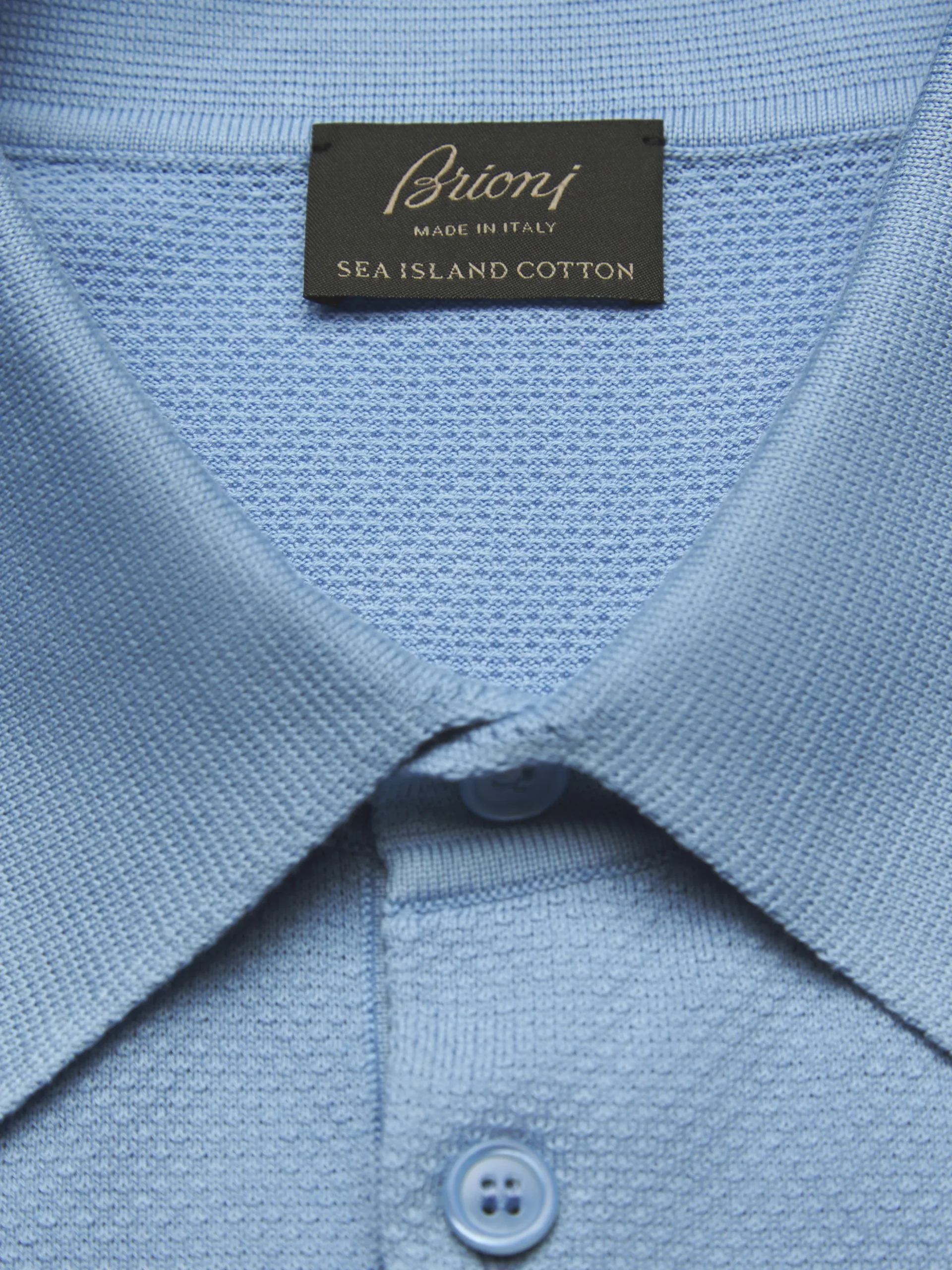 Sky blue Sea Island piqué cotton polo