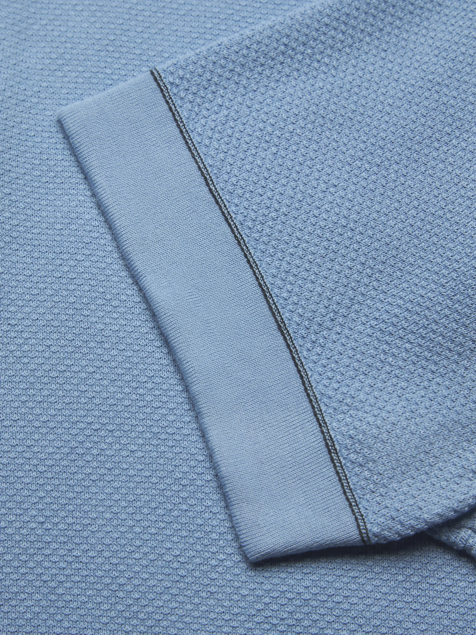 Sky blue Sea Island piqué cotton polo