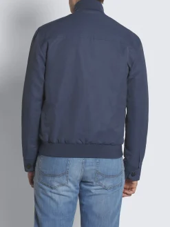 Steel blue technical linen 75 blouson