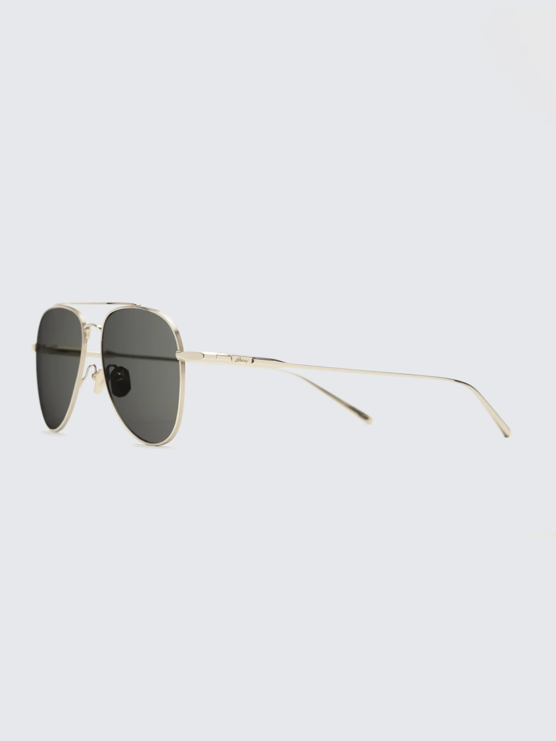 Titanium gold and dark grey double bridge sunglasses