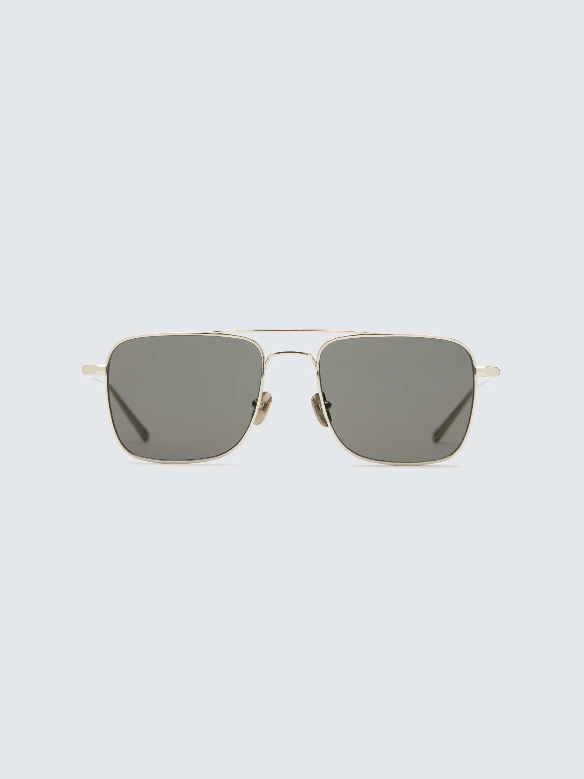 Titanium gold and grey double bridge sunglasses