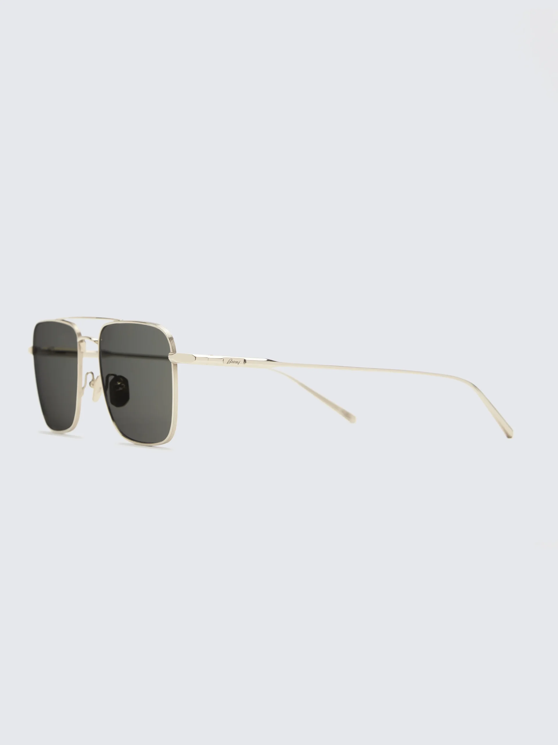 Titanium gold and grey double bridge sunglasses