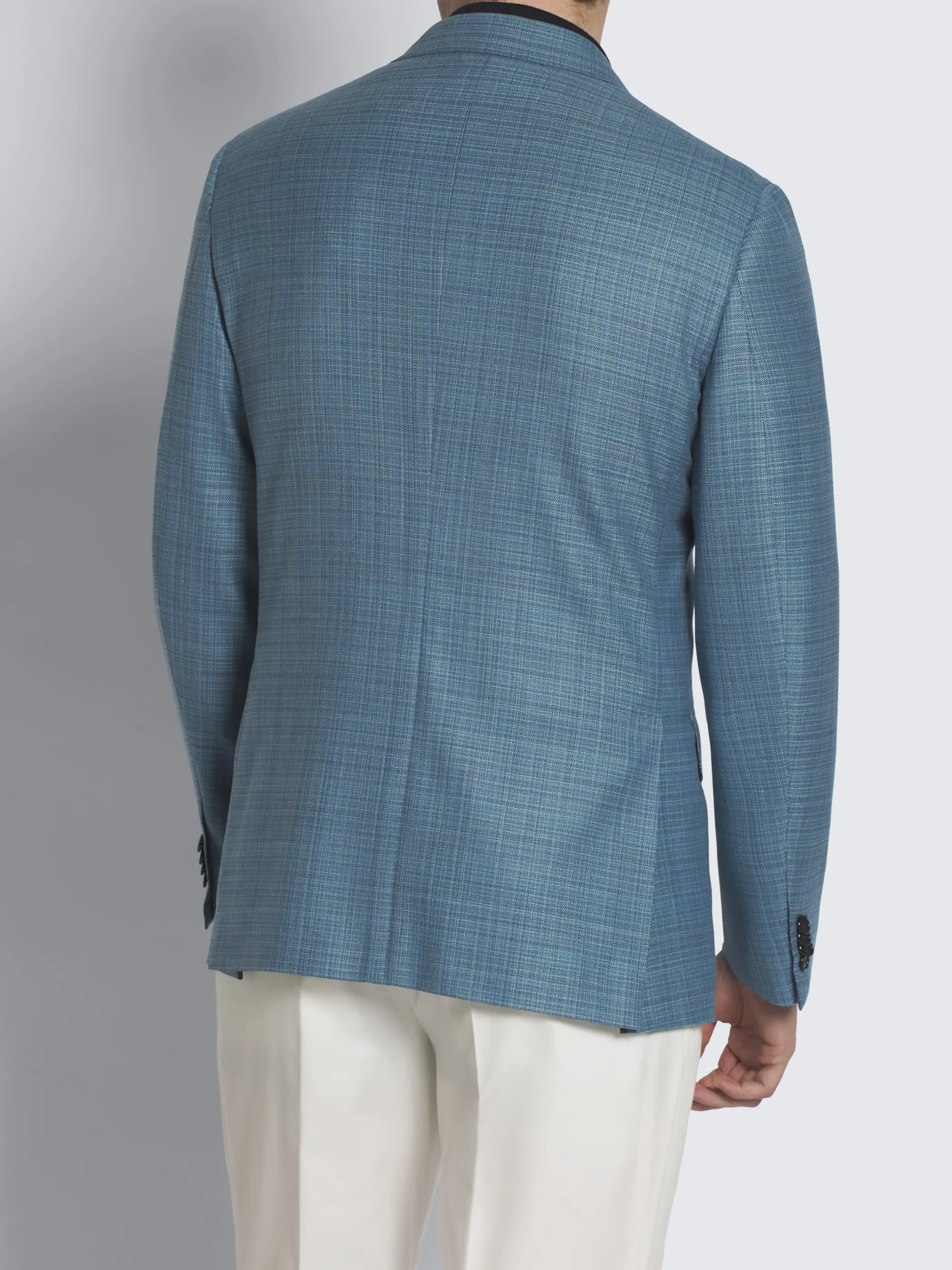 Turquoise checked wool Plume jacket
