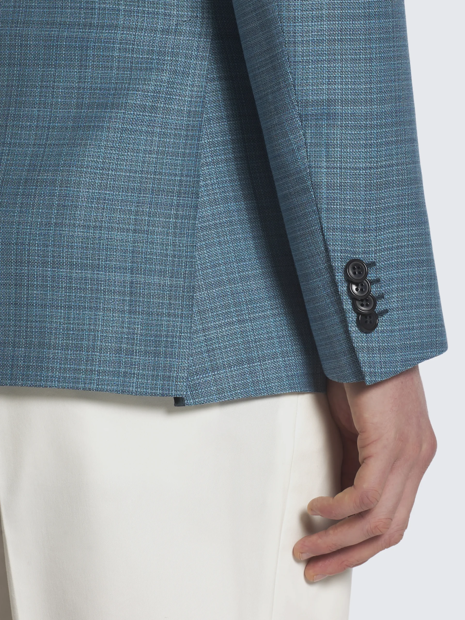 Turquoise checked wool Plume jacket