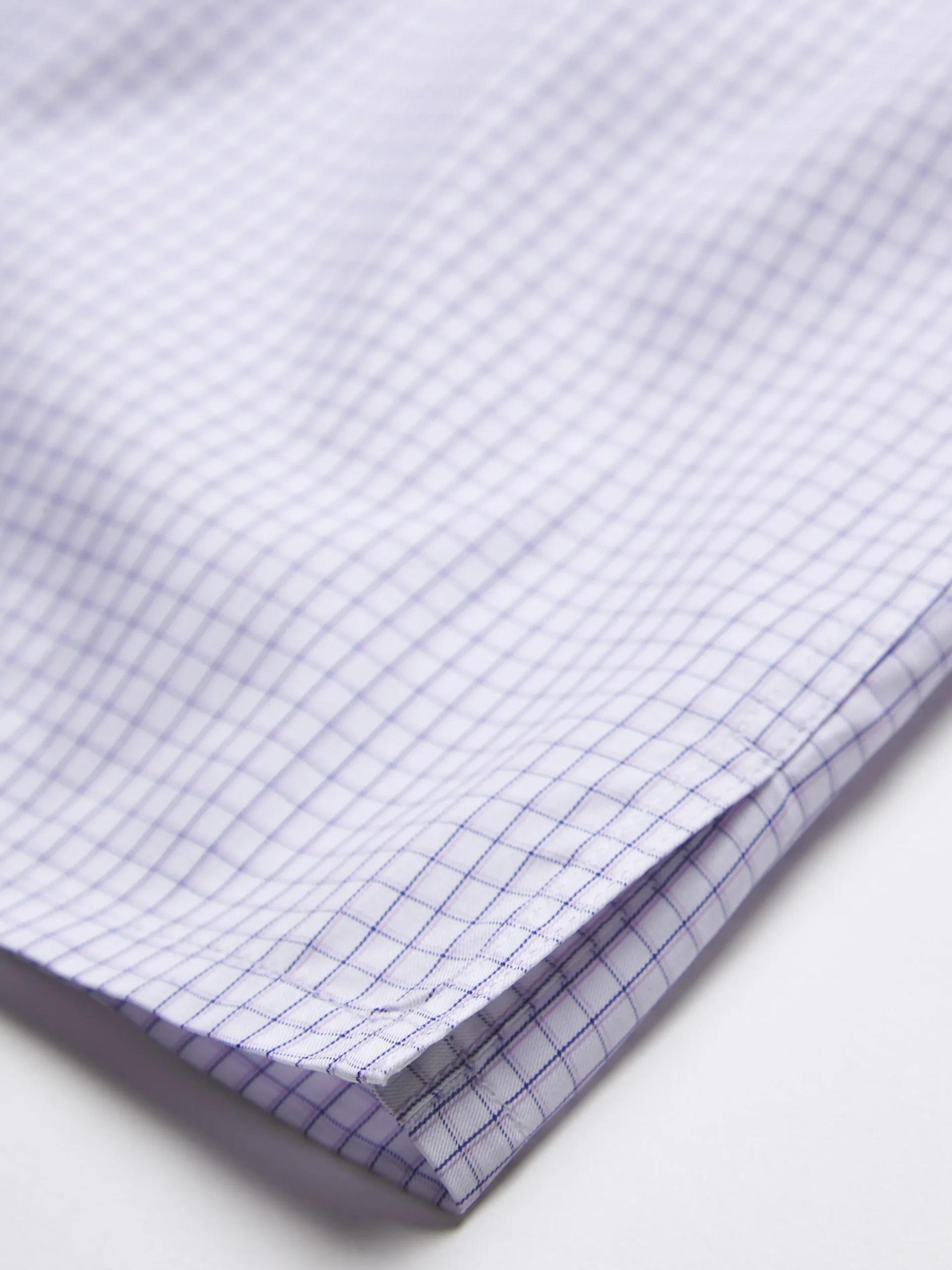 White and lilac checked Giza 45 cotton boxer shorts