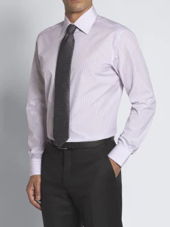 White and lilac cotton formal shirt