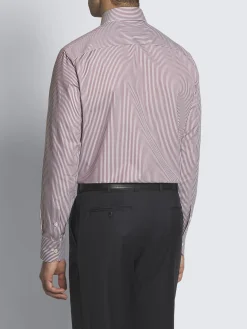 White and red striped organic cotton formal shirt