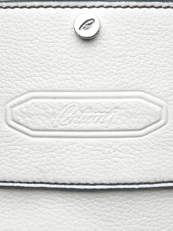 White grained leather golf club holder
