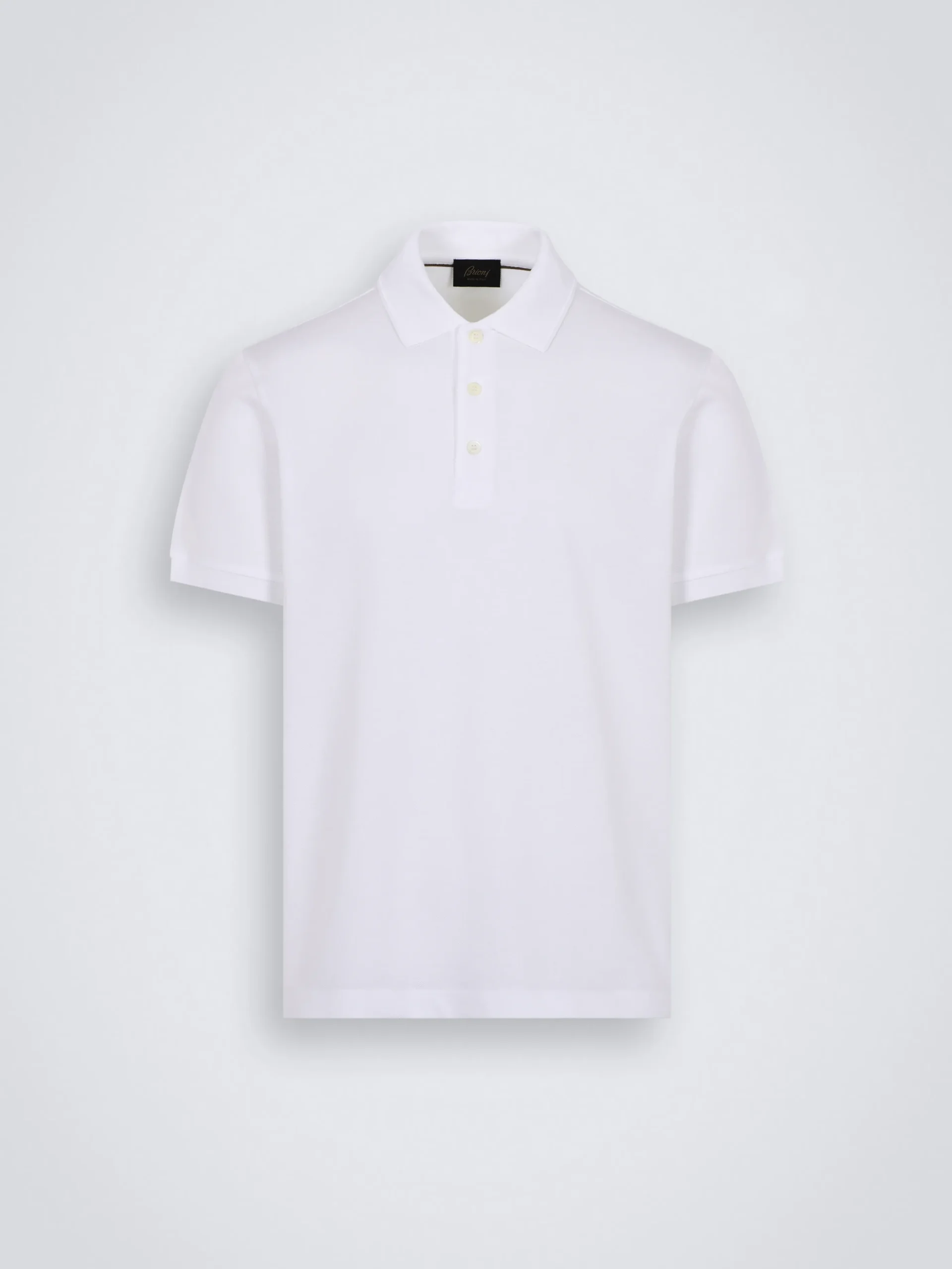 White organic cotton short-sleeved polo