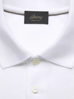 White organic cotton short-sleeved polo