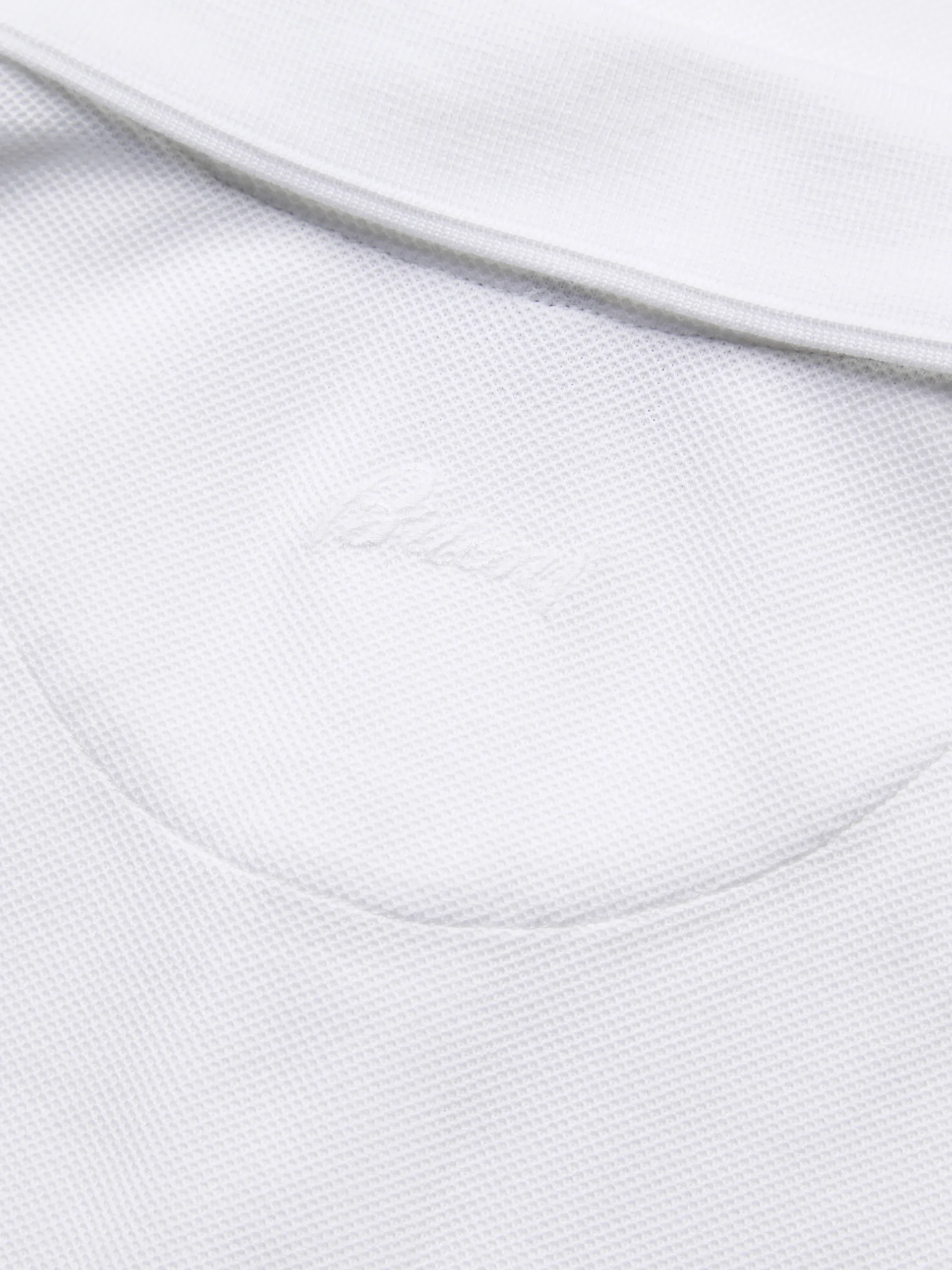 White organic cotton short-sleeved polo