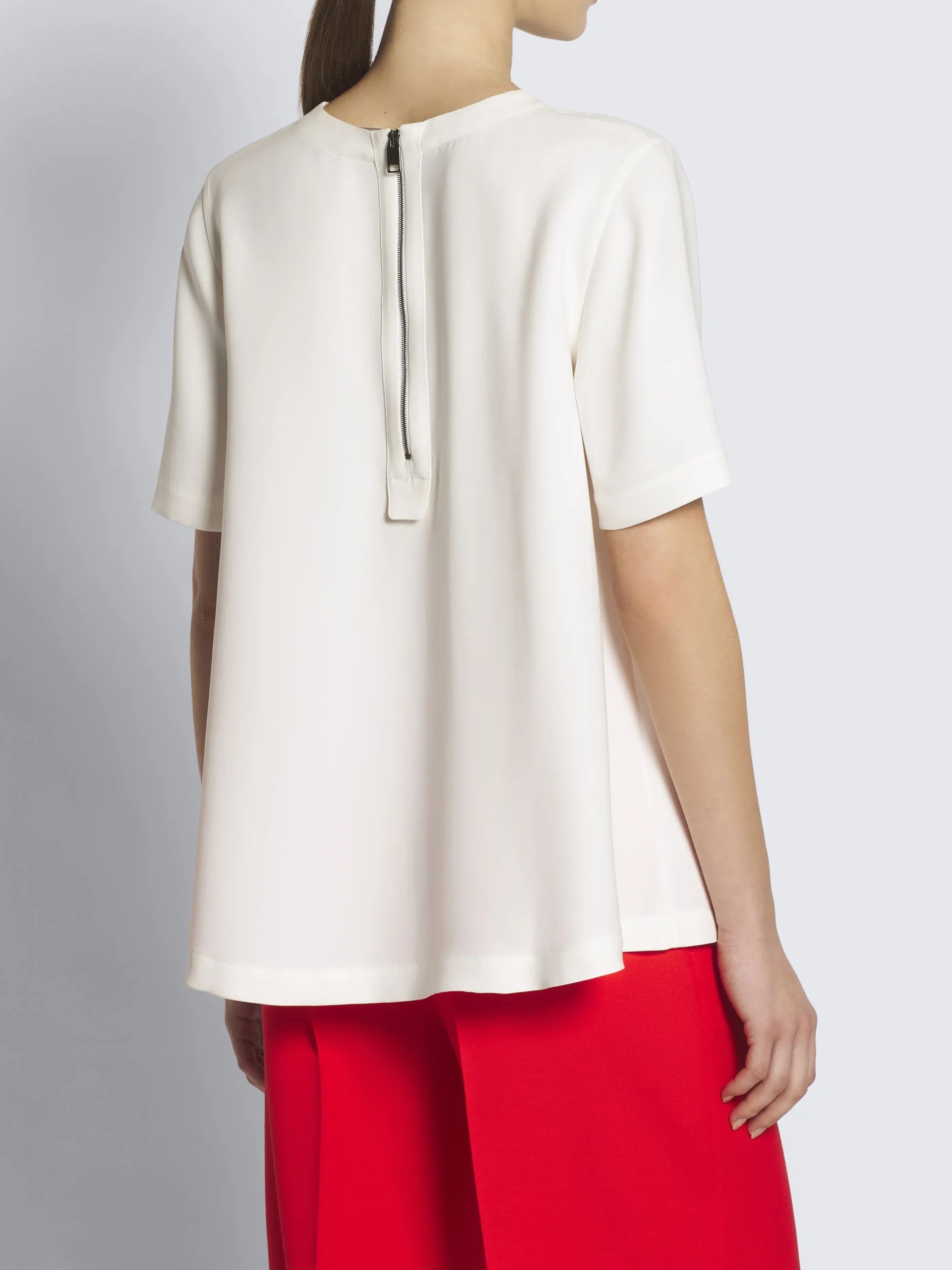 White silk cady T-shirt