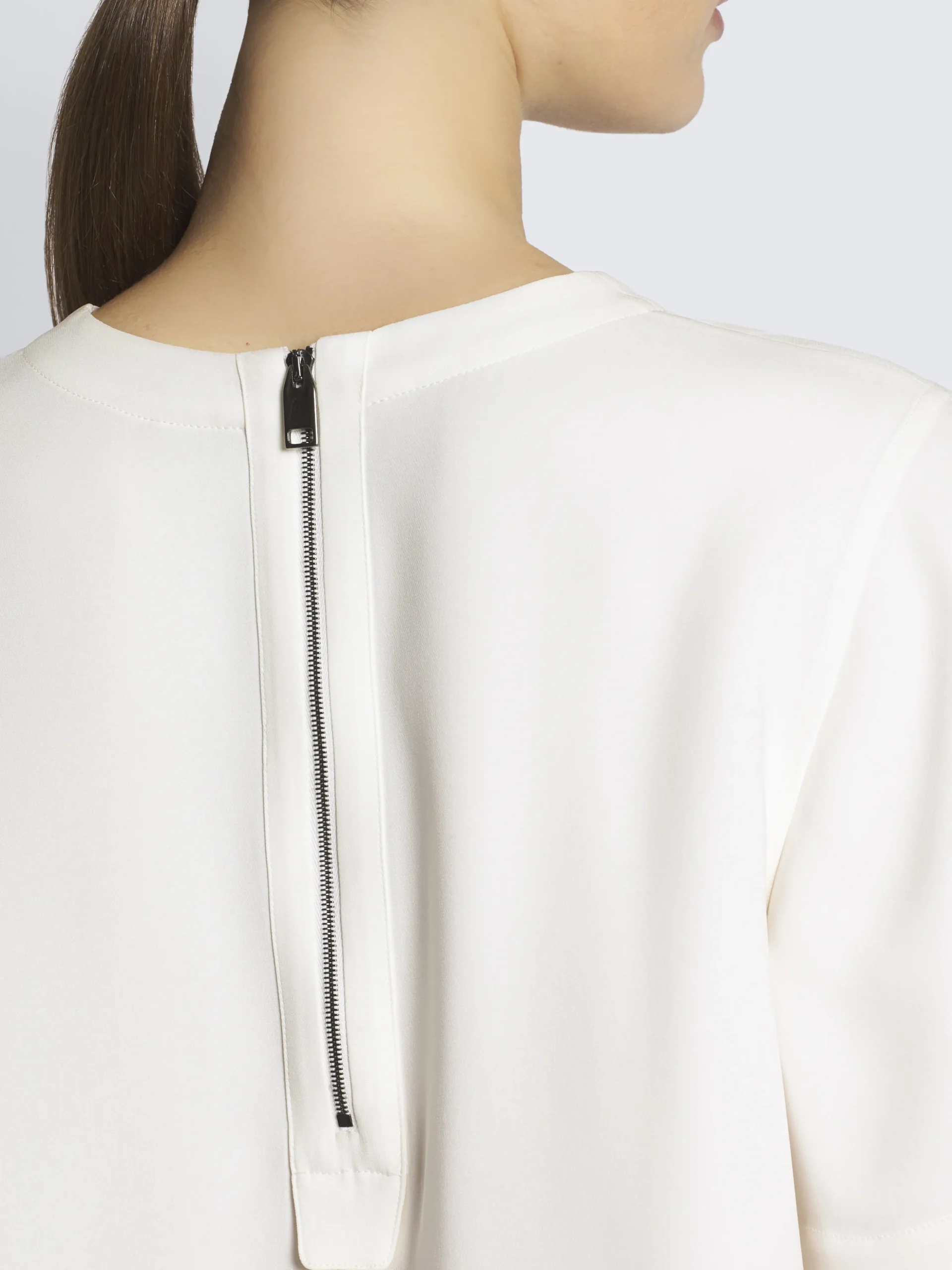 White silk cady T-shirt